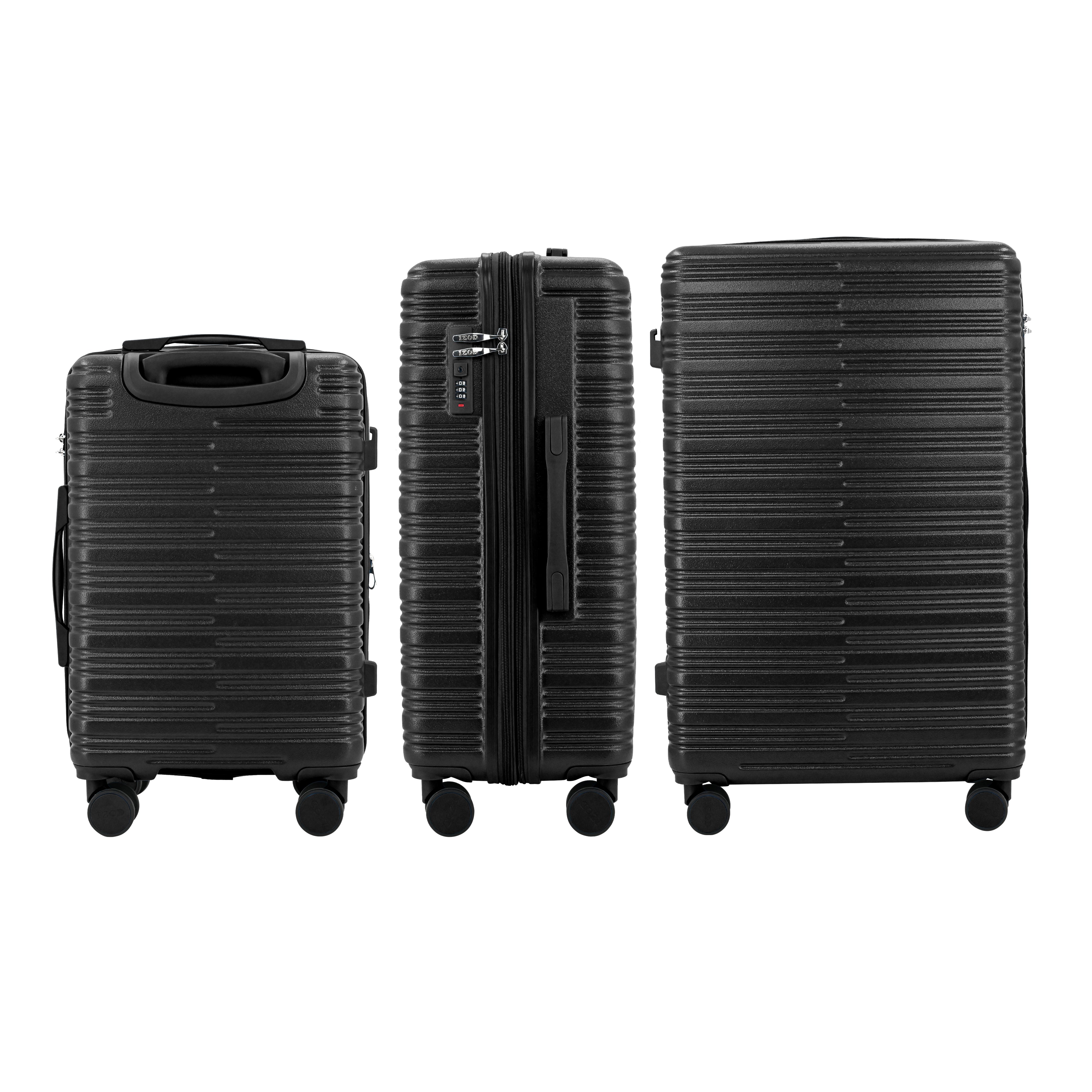 IZOD Camellia Premium Lightweight ABS 3 Piece Luggage Set - 20", 24", and 28" Sizes with 360° Dual Spinning Wheels and Combo Lock