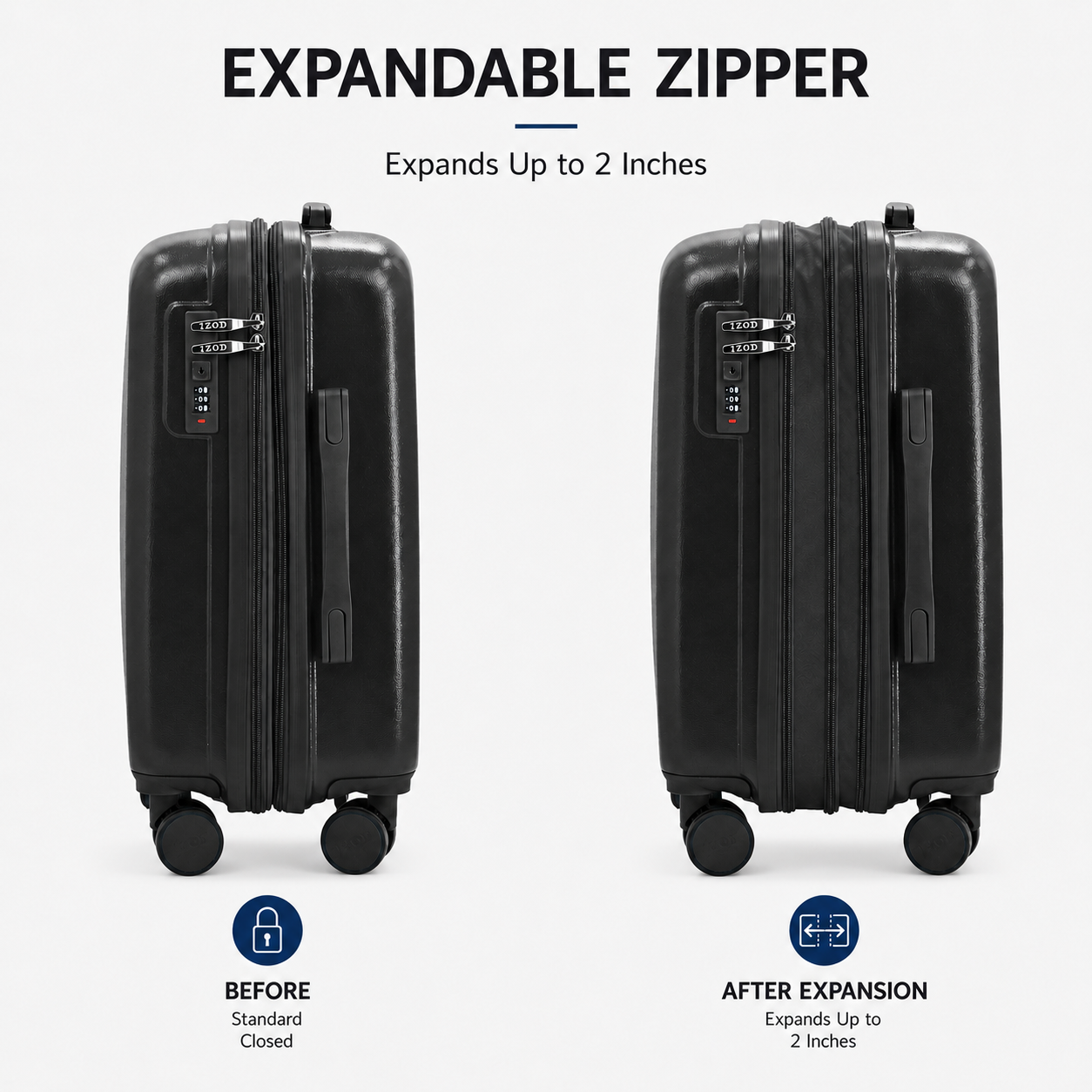 IZOD Soren 20 Inch Carry-On Expandable Hardside Luggage