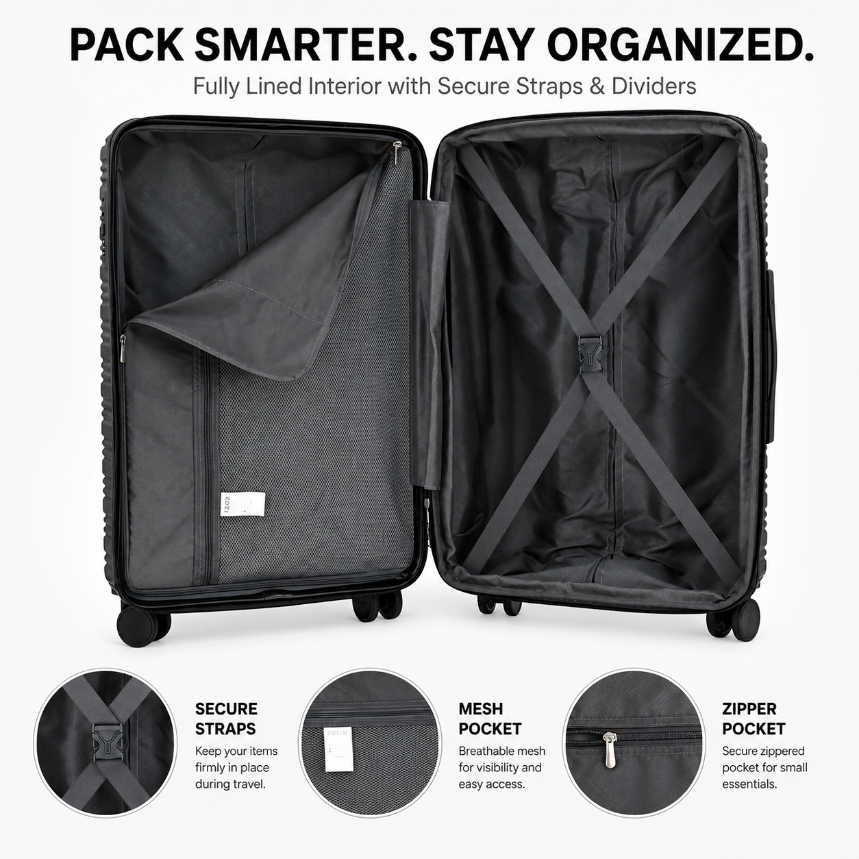 IZOD Mateo 20-Inch Carry-On Luggage – Lightweight Expandable ABS Hardside Suitcase with 360° Dual Spinner Wheels & Built-In Combo Lock