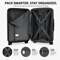 IZOD Mateo 20-Inch Carry-On Luggage – Lightweight Expandable ABS Hardside Suitcase with 360° Dual Spinner Wheels & Built-In Combo Lock