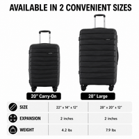 IZOD Soren 2 Piece Hardside Expandable Luggage Set, 20-Inch Carry-On & 28-Inch Checked Luggage