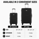 IZOD Marx 2 Piece Hardside Expandable Luggage Set, 20-Inch Carry-On & 28-Inch Checked Luggage