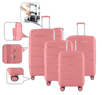 IZOD Dawn Polycarbonate Hard shell Expandable Lightweight 360 Dual Spinning Wheels Combo Lock 32", 28", 24", 20" 4 Piece Luggage Set