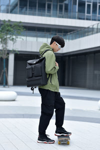 IZOD Milan Modern Roll-Top Travel Carry-On Backpack