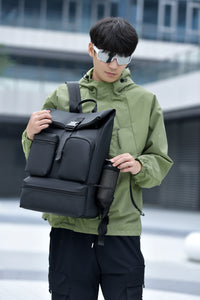 IZOD Milan Modern Roll-Top Travel Carry-On Backpack