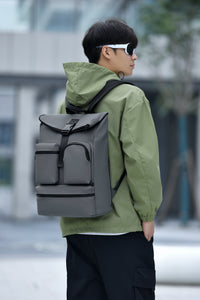 IZOD Milan Modern Roll-Top Travel Carry-On Backpack