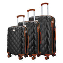 IZOD Fit Lightweight ABS Hard Shell Luggage Set - 3-Piece (20", 24", 28") with 360° Dual Spinning Wheels and Combo Lock