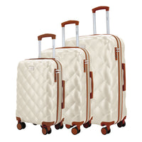 IZOD Fit Lightweight ABS Hard Shell Luggage Set - 3-Piece (20", 24", 28") with 360° Dual Spinning Wheels and Combo Lock