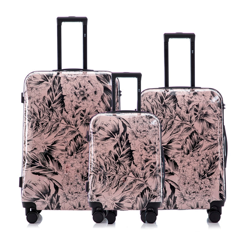 Multi-color Design ABS Hard Shell Lightweight with 360° Dual Spinning Wheels & Combo Lock – Includes 28", 24", 20" 3-Piece Luggage Set - Forest