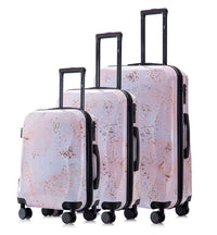 Multi-color Design ABS Hard Shell Lightweight with 360° Dual Spinning Wheels & Combo Lock – Includes 28", 24", 20" 3-Piece Luggage Set - Fairy