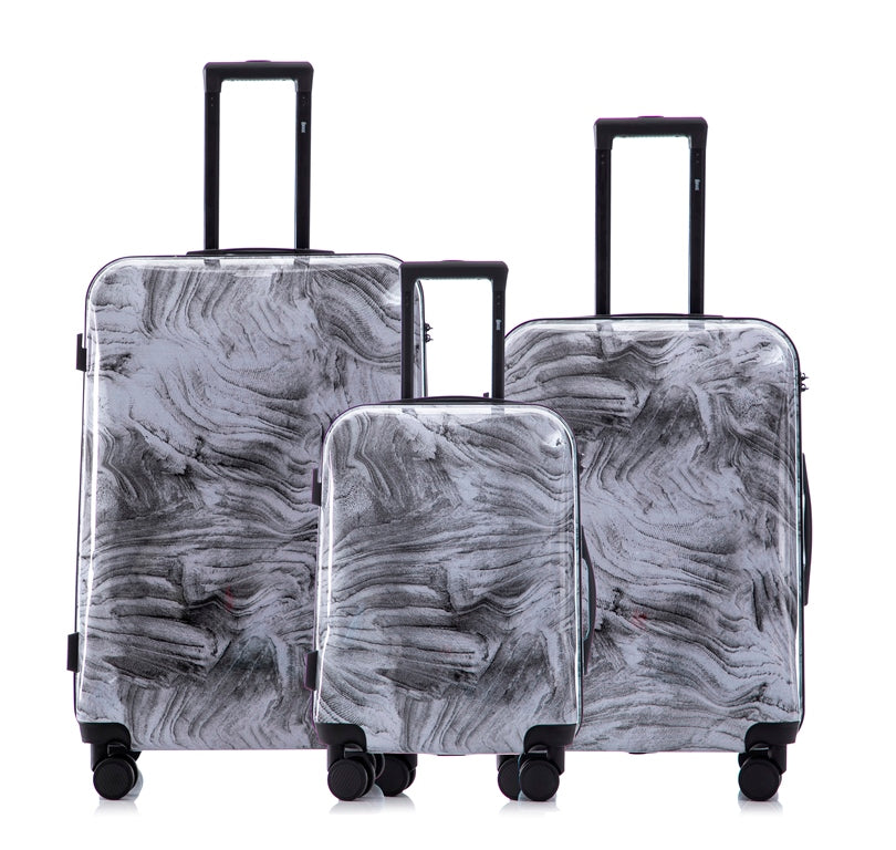 Multi-color Design ABS Hard Shell Lightweight with 360° Dual Spinning Wheels & Combo Lock – Includes 28", 24", 20" 3-Piece Luggage Set