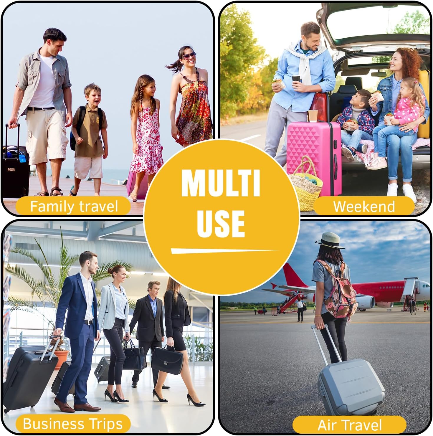 GALA 3-Piece Luggage Set – Polypropylene Hardshell, Lightweight, 360° Dual Spinning Wheels, Combo Lock - 20", 24", 28" - Army Green