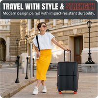 GALA 3-Piece Luggage Set – Polypropylene Hardshell, Lightweight, 360° Dual Spinning Wheels, Combo Lock - 20", 24", 28"