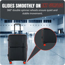 GALA 3-Piece Luggage Set – Polypropylene Hardshell, Lightweight, 360° Dual Spinning Wheels, Combo Lock - 20", 24", 28"