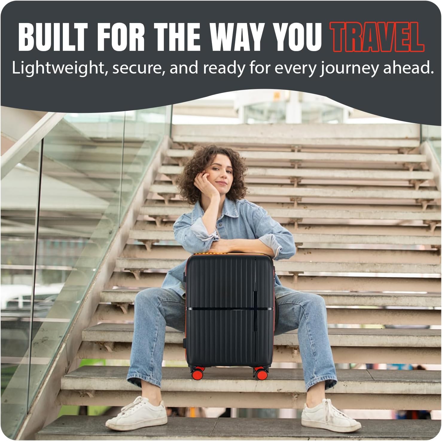 GALA 3-Piece Luggage Set – Polypropylene Hardshell, Lightweight, 360° Dual Spinning Wheels, Combo Lock - 20", 24", 28"