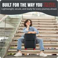 GALA 3-Piece Luggage Set – Polypropylene Hardshell, Lightweight, 360° Dual Spinning Wheels, Combo Lock - 20", 24", 28"