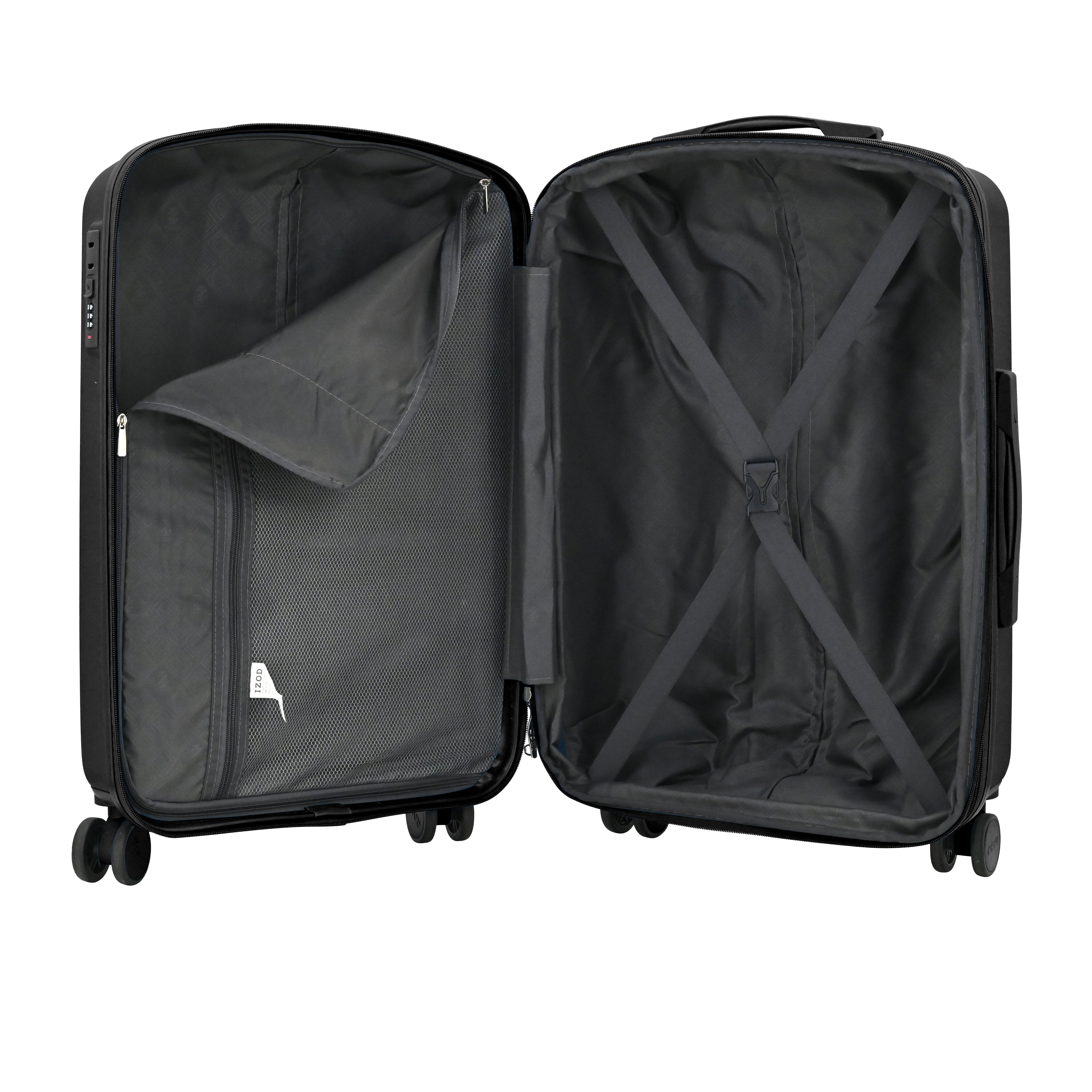 IZOD Mateo 20-Inch Carry-On Luggage – Lightweight Expandable ABS Hardside Suitcase with 360° Dual Spinner Wheels & Built-In Combo Lock