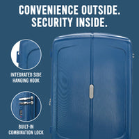 IZOD Mateo Travel 3 Piece Luggage Set - Durable ABS Hard Shell with 360° Wheels and Combo Lock