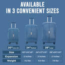 IZOD Mateo Travel 3 Piece Luggage Set - Durable ABS Hard Shell with 360° Wheels and Combo Lock
