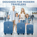 IZOD Mateo Travel 3 Piece Luggage Set - Durable ABS Hard Shell with 360° Wheels and Combo Lock