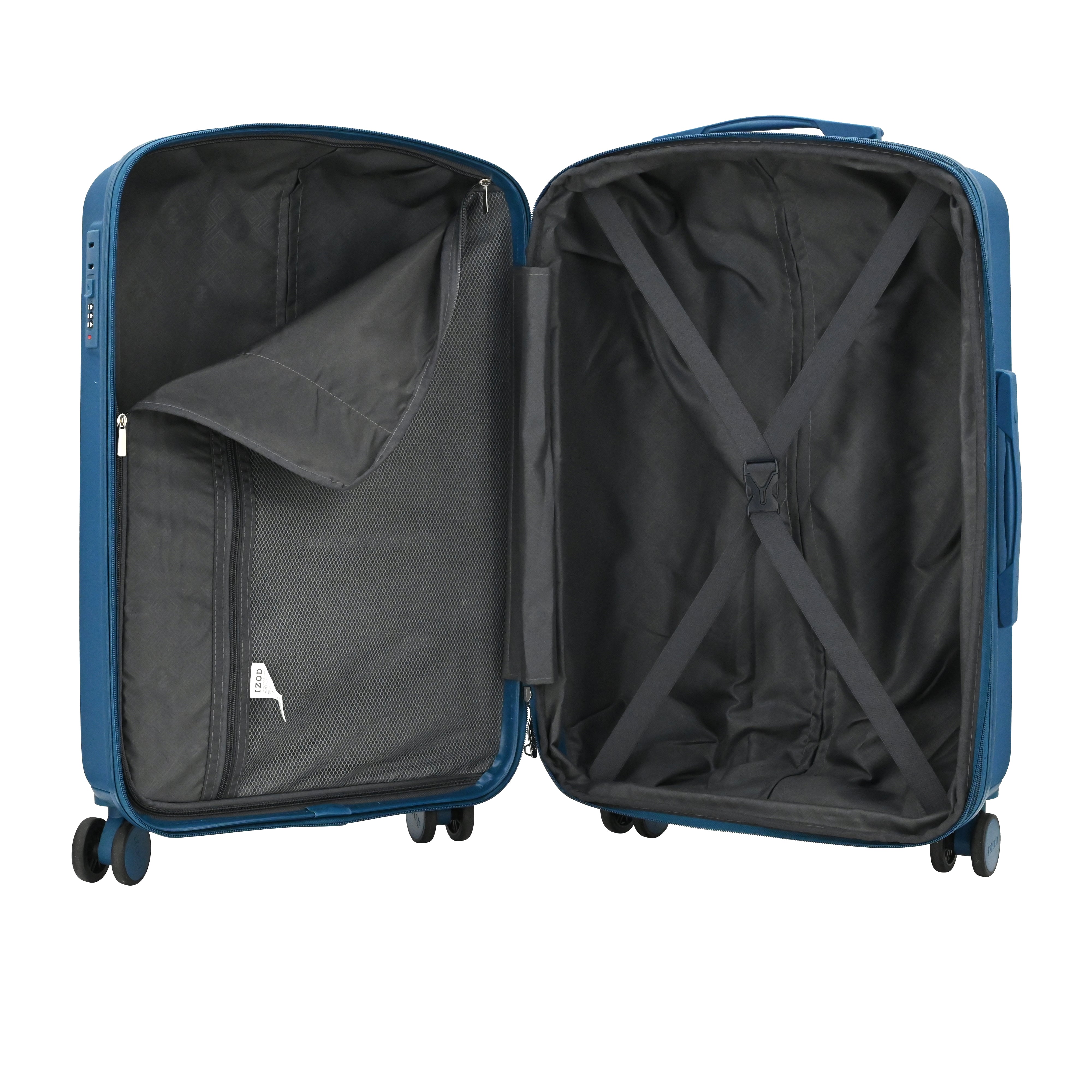 IZOD Mateo 20-Inch Carry-On Luggage – Lightweight Expandable ABS Hardside Suitcase with 360° Dual Spinner Wheels & Built-In Combo Lock