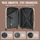 IZOD Mateo Travel 3 Piece Luggage Set - Durable ABS Hard Shell with 360° Wheels and Combo Lock