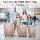 IZOD Mateo Travel 3 Piece Luggage Set - Durable ABS Hard Shell with 360° Wheels and Combo Lock