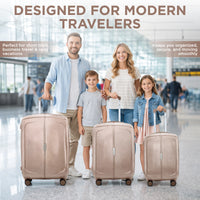 IZOD Mateo Travel 3 Piece Luggage Set - Durable ABS Hard Shell with 360° Wheels and Combo Lock