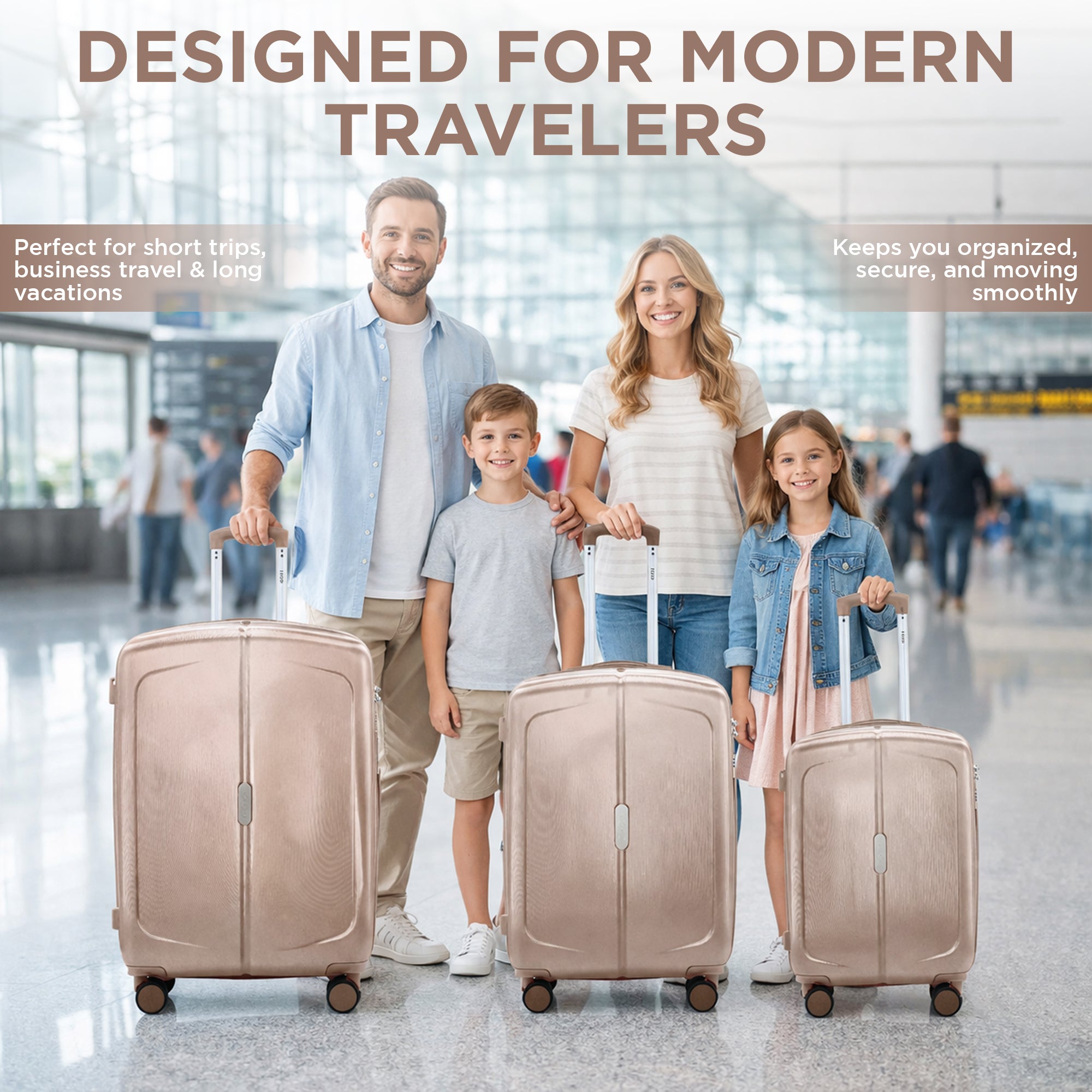 IZOD Mateo Travel 3 Piece Luggage Set - Durable ABS Hard Shell with 360° Wheels and Combo Lock