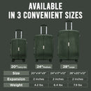 IZOD Mateo Travel 3 Piece Luggage Set - Durable ABS Hard Shell with 360° Wheels and Combo Lock