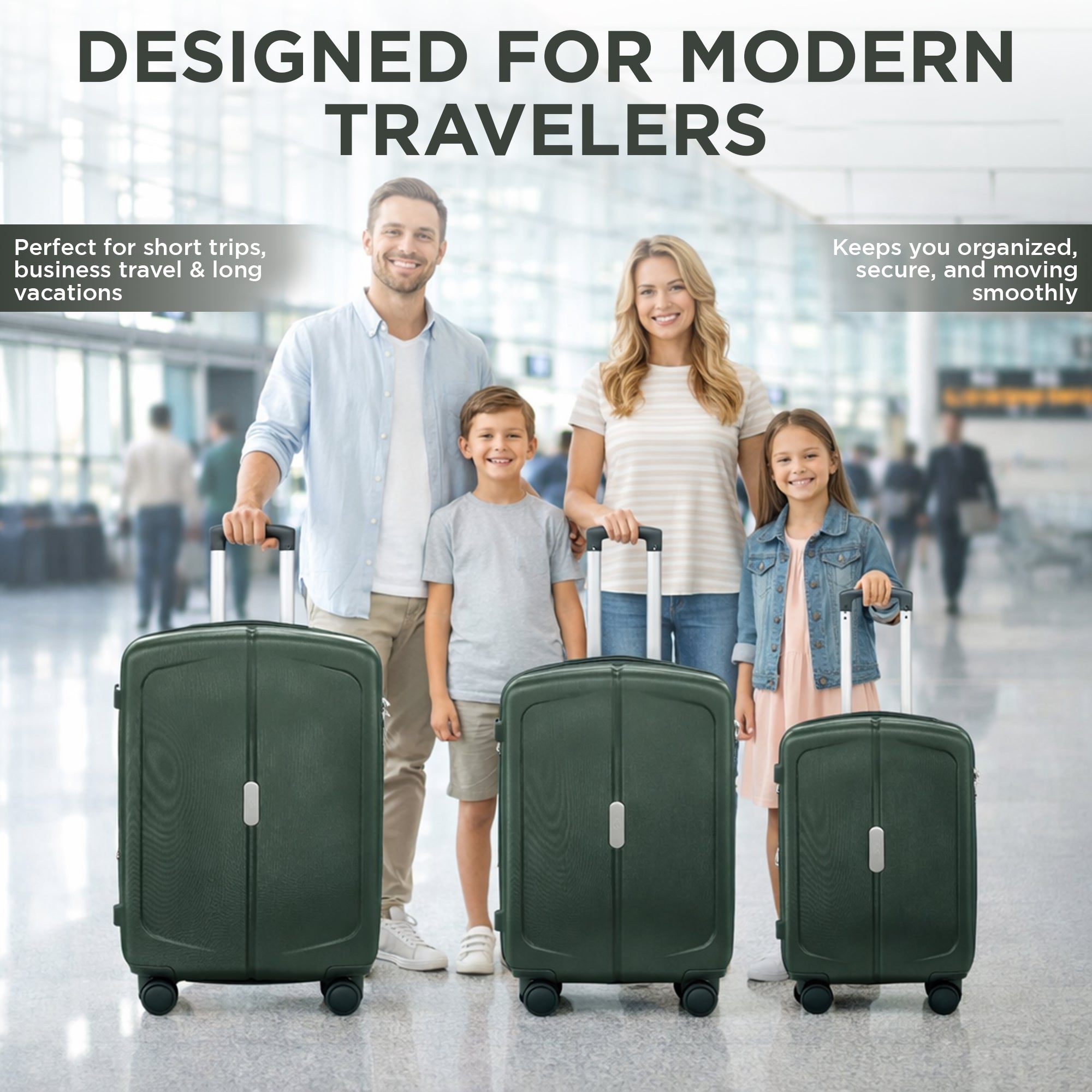 IZOD Mateo Travel 3 Piece Luggage Set - Durable ABS Hard Shell with 360° Wheels and Combo Lock