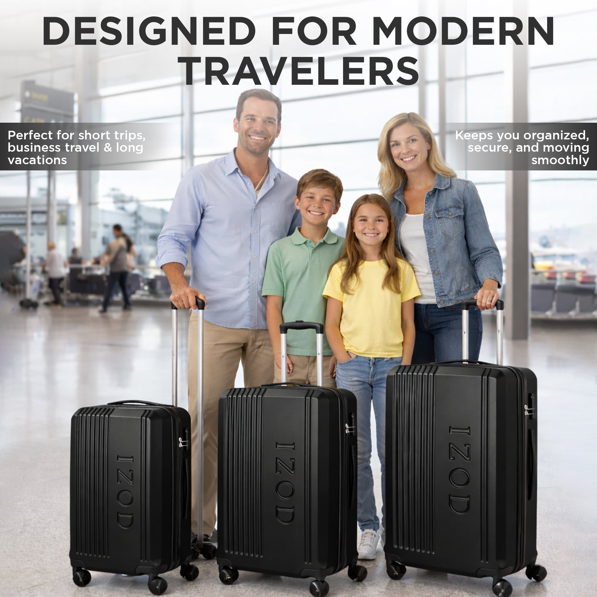 IZOD Zane Expandable ABS Hard shell Lightweight 360 Dual Spinning