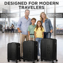 IZOD Zane Expandable ABS Hard shell Lightweight 360 Dual Spinning Wheels Combo Lock 28", 24", 20" 3 Piece Luggage Set