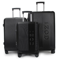 IZOD Zane Expandable ABS Hard shell Lightweight 360 Dual Spinning Wheels Combo Lock 28", 24", 20" 3 Piece Luggage Set