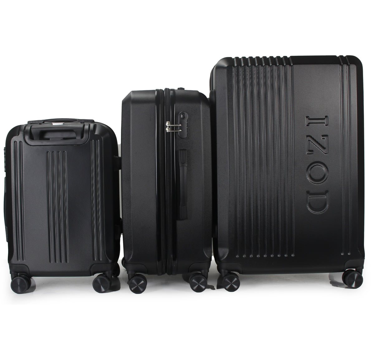 IZOD Zane Expandable ABS Hard shell Lightweight 360 Dual Spinning Wheels Combo Lock 28", 24", 20" 3 Piece Luggage Set