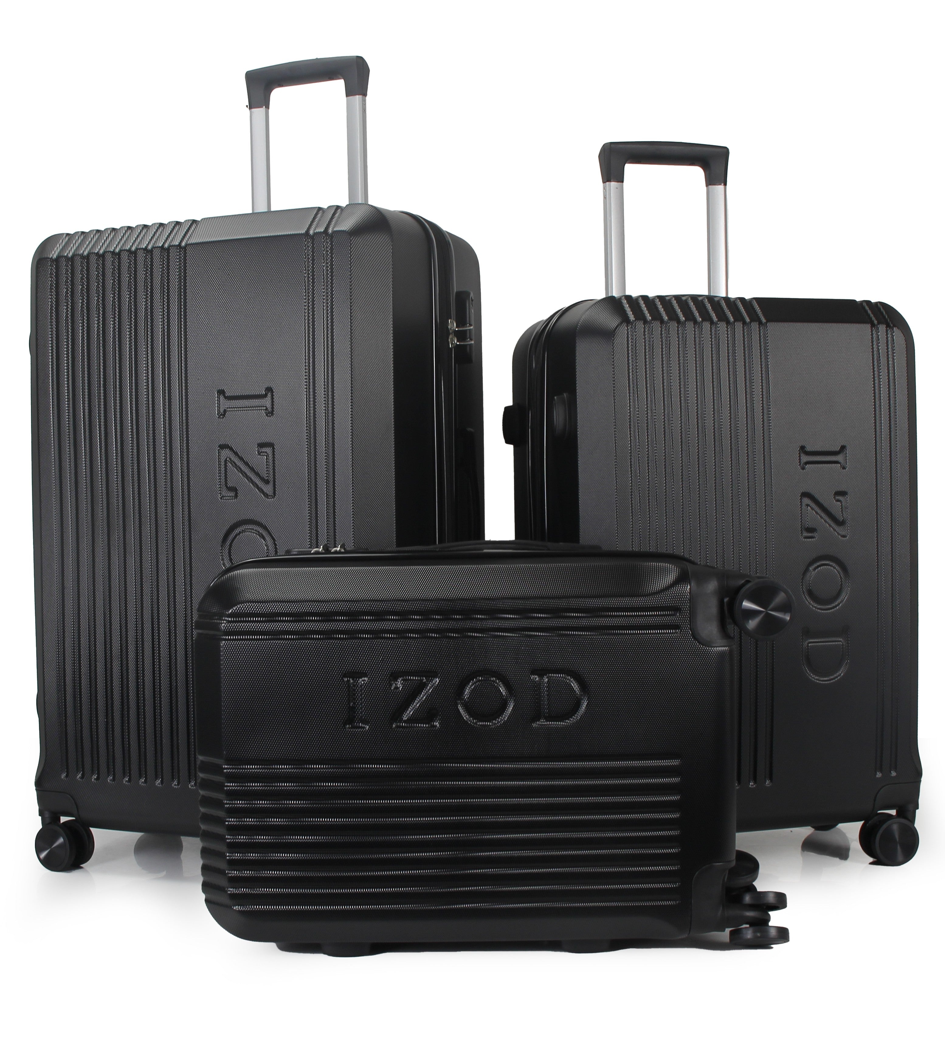IZOD Zane Expandable ABS Hard shell Lightweight 360 Dual Spinning Wheels Combo Lock 28", 24", 20" 3 Piece Luggage Set