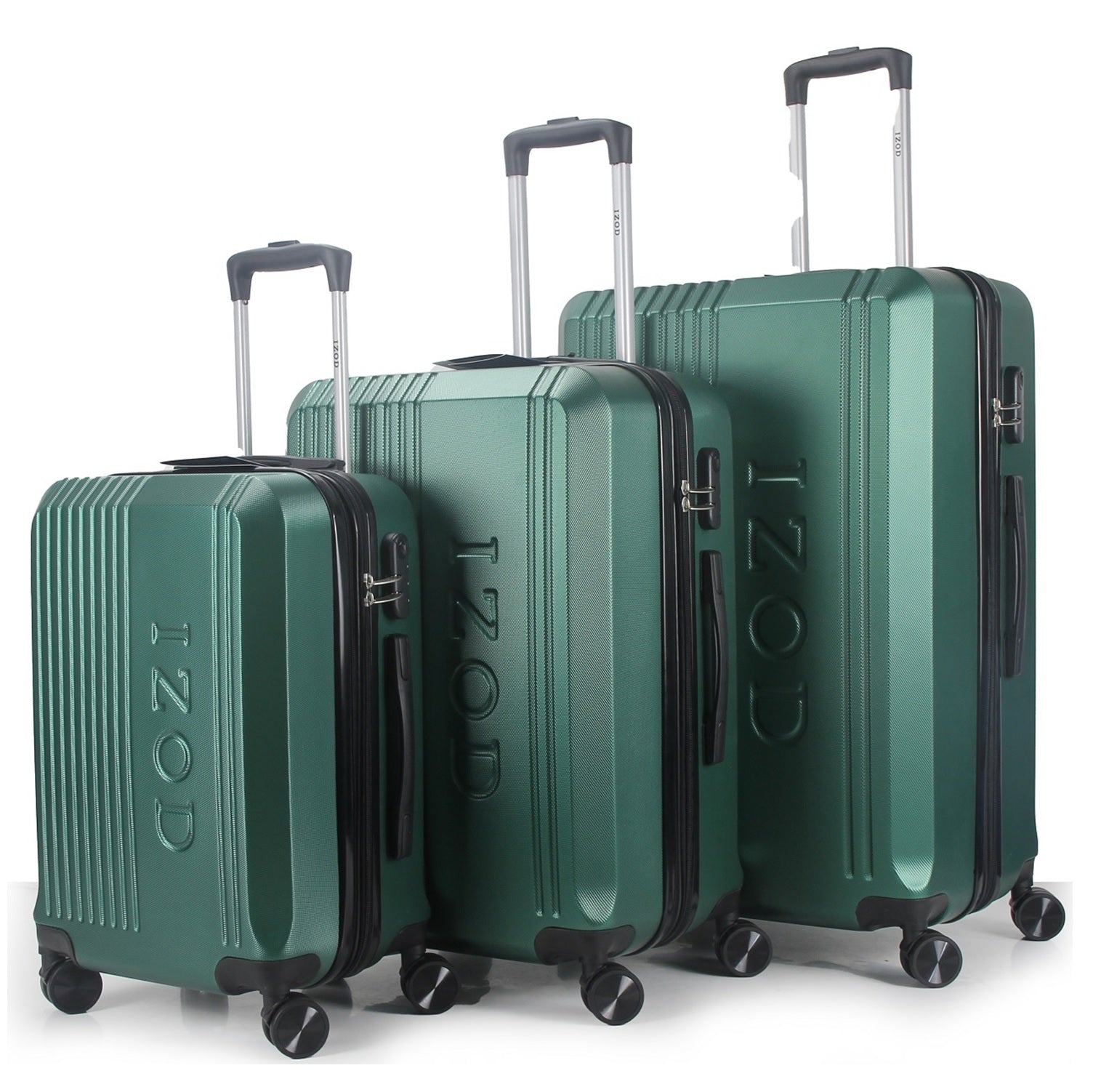 IZOD Zane Expandable ABS Hard shell Lightweight 360 Dual Spinning Wheels Combo Lock 28", 24", 20" 3 Piece Luggage Set