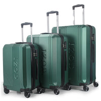 IZOD Zane Expandable ABS Hard shell Lightweight 360 Dual Spinning Wheels Combo Lock 28", 24", 20" 3 Piece Luggage Set