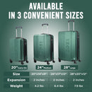 IZOD Zane Expandable ABS Hard shell Lightweight 360 Dual Spinning Wheels Combo Lock 28", 24", 20" 3 Piece Luggage Set