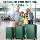 IZOD Zane Expandable ABS Hard shell Lightweight 360 Dual Spinning Wheels Combo Lock 28", 24", 20" 3 Piece Luggage Set
