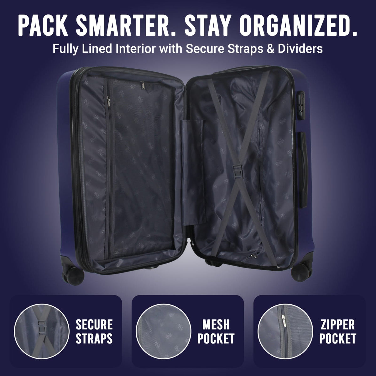 Zane 20 Inch Carry-On Expandable Spinner with Combo Lock