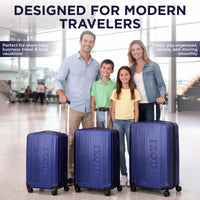 IZOD Zane Expandable ABS Hard shell Lightweight 360 Dual Spinning Wheels Combo Lock 28", 24", 20" 3 Piece Luggage Set