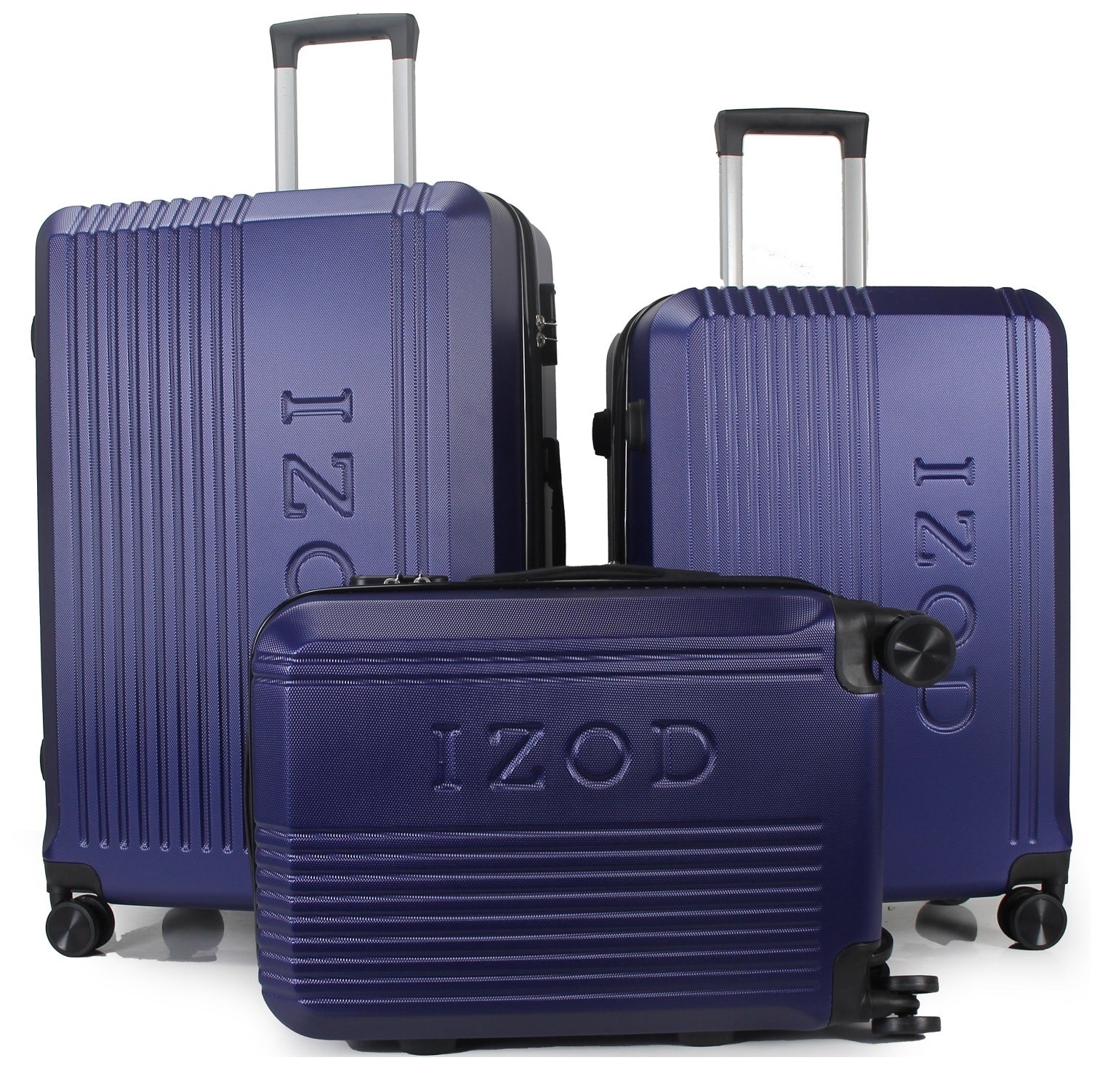 IZOD Zane Expandable ABS Hard shell Lightweight 360 Dual Spinning Wheels Combo Lock 28", 24", 20" 3 Piece Luggage Set