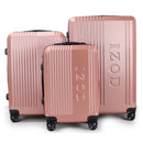 IZOD Zane Expandable ABS Hard shell Lightweight 360 Dual Spinning Wheels Combo Lock 28", 24", 20" 3 Piece Luggage Set