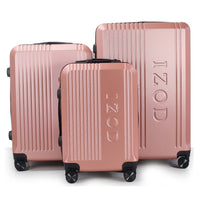 IZOD Zane Expandable ABS Hard shell Lightweight 360 Dual Spinning Wheels Combo Lock 28", 24", 20" 3 Piece Luggage Set