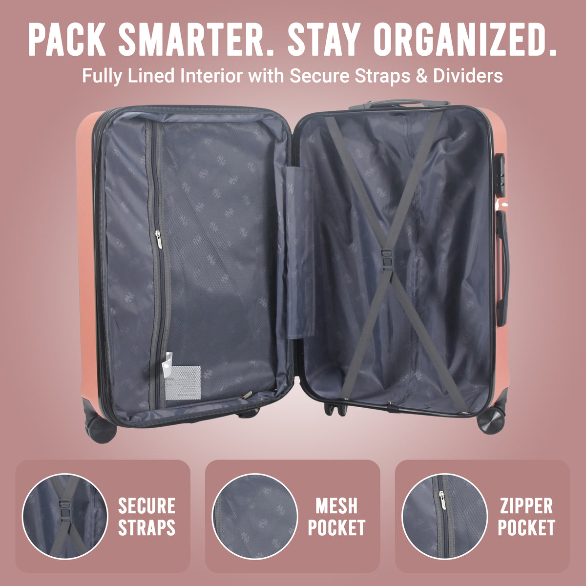 Zane 20 Inch Carry-On Expandable Spinner with Combo Lock