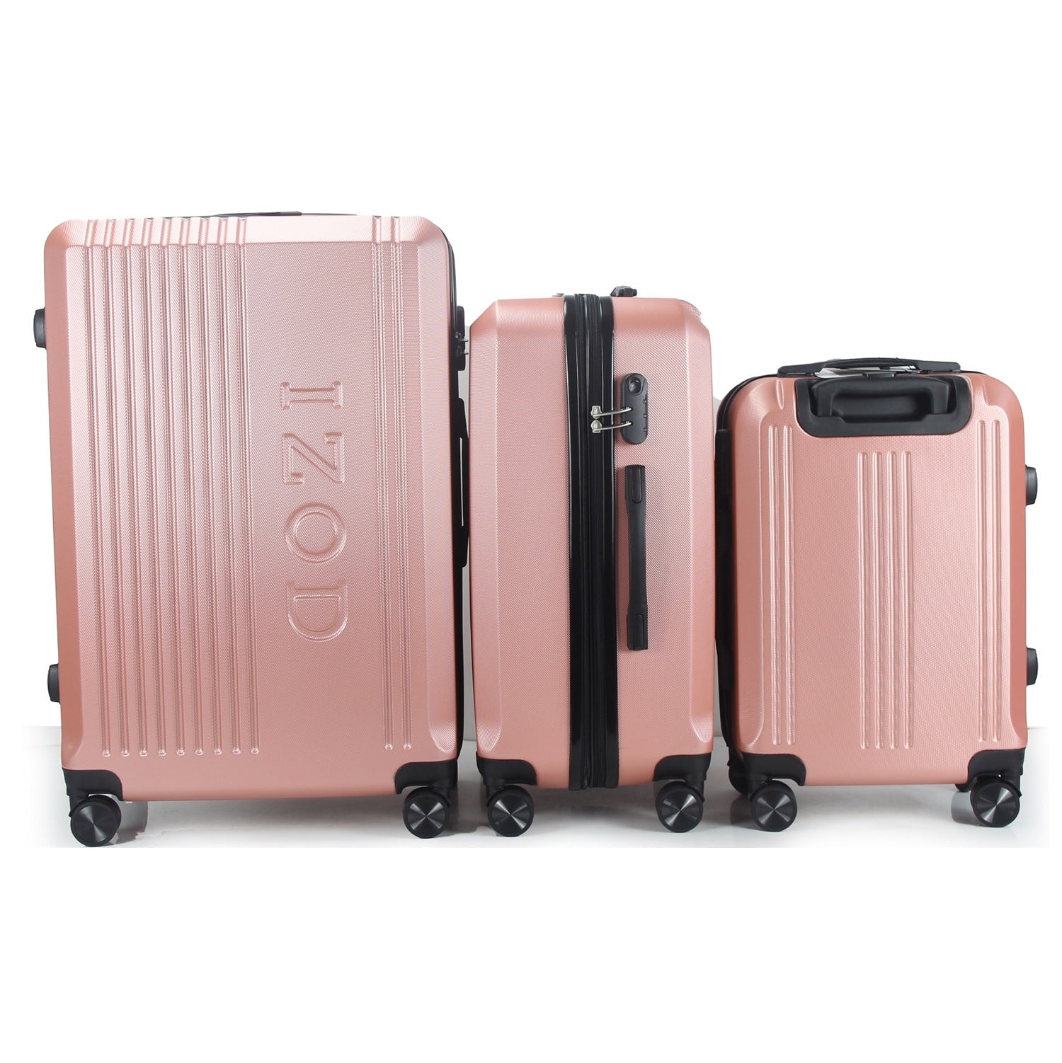 IZOD Zane Expandable ABS Hard shell Lightweight 360 Dual Spinning Wheels Combo Lock 28", 24", 20" 3 Piece Luggage Set
