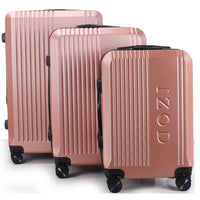 IZOD Zane Expandable ABS Hard shell Lightweight 360 Dual Spinning Wheels Combo Lock 28", 24", 20" 3 Piece Luggage Set