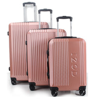 IZOD Zane Expandable ABS Hard shell Lightweight 360 Dual Spinning Wheels Combo Lock 28", 24", 20" 3 Piece Luggage Set