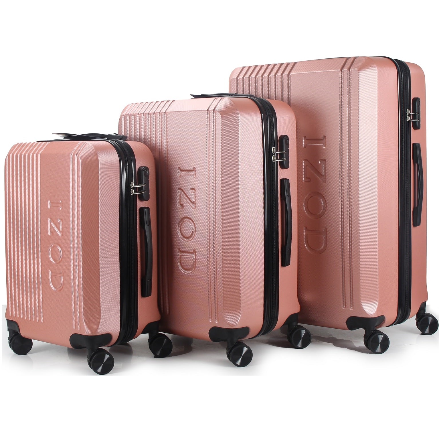 IZOD Zane Expandable ABS Hard shell Lightweight 360 Dual Spinning Wheels Combo Lock 28", 24", 20" 3 Piece Luggage Set